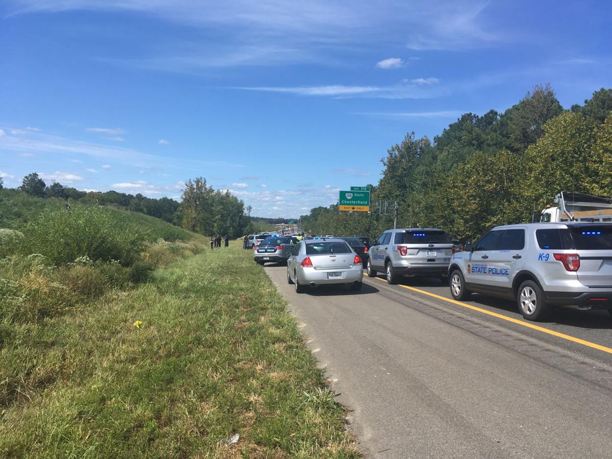 Crash scene on Interstate 64 in Henrico County
