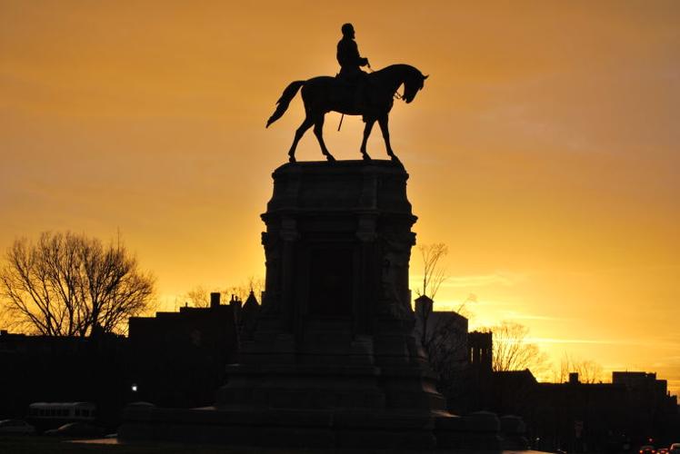 Rainbow over the General Robert E. Lee statue