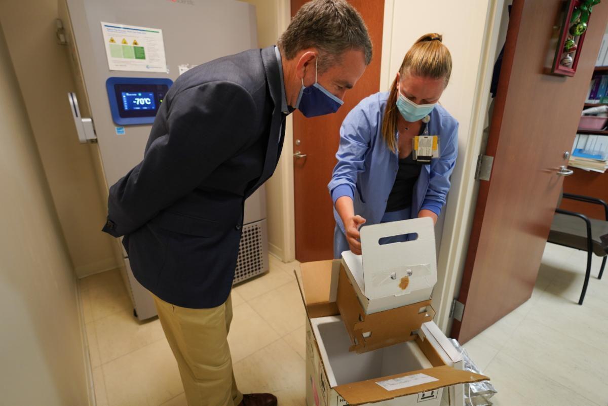 Governor and Bon Secours vaccine arrival