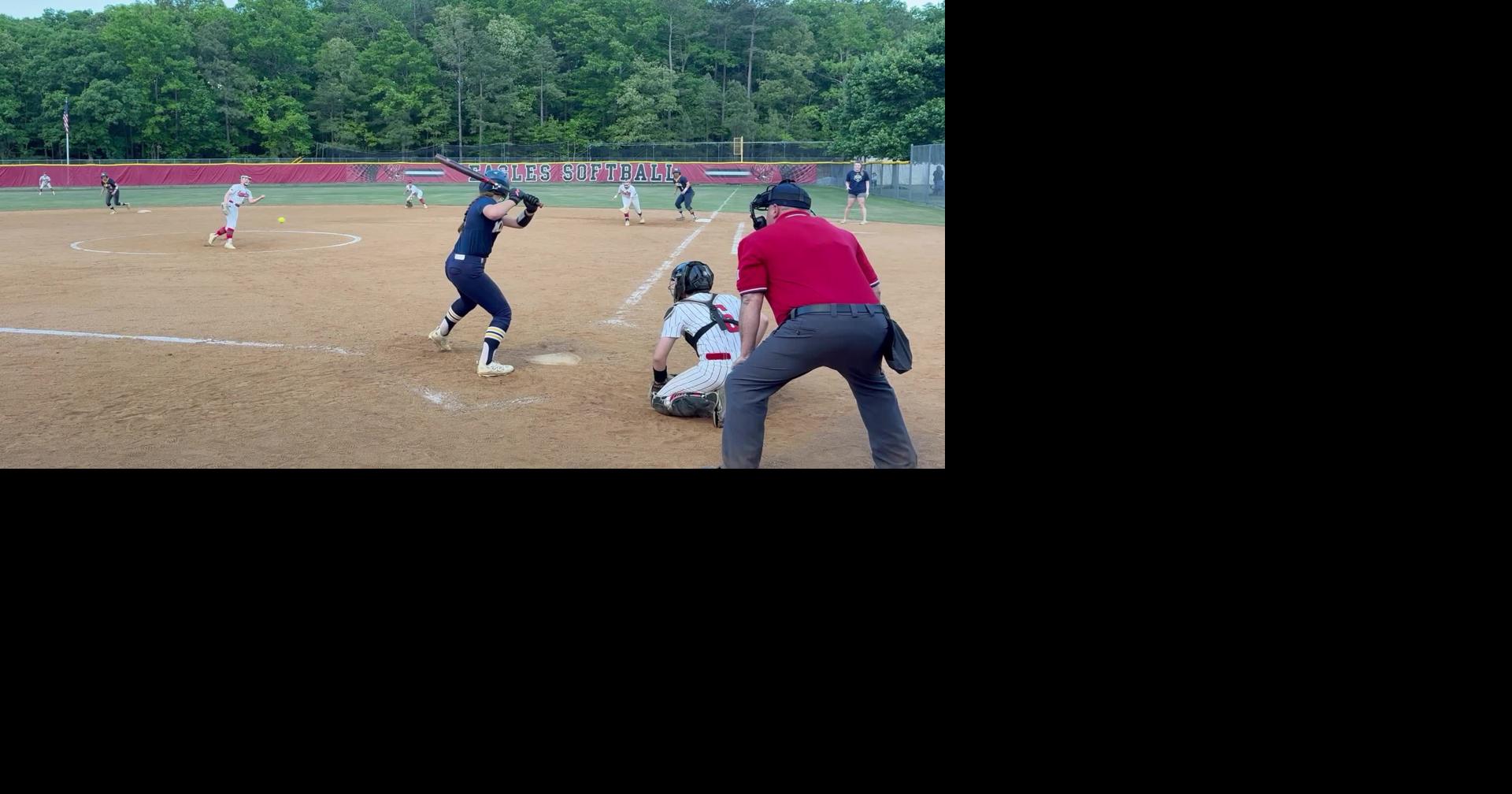 Midlothian softball freshman Vivian Austeri picks up two RBIs against Mills Godwin