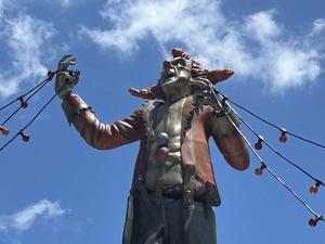 Jack the Clown, a frequent sight at Universal's Halloween Horror Nights, stands over a scare zone this year and is incorporated into a haunted house named Jack& Oddfellow: Chaos& Control.