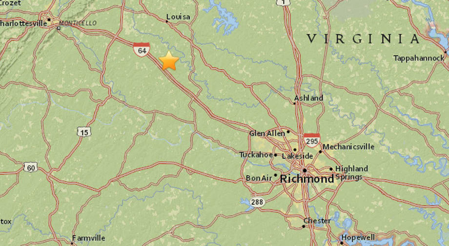 USGS confirms earthquake near Louisa over weekend