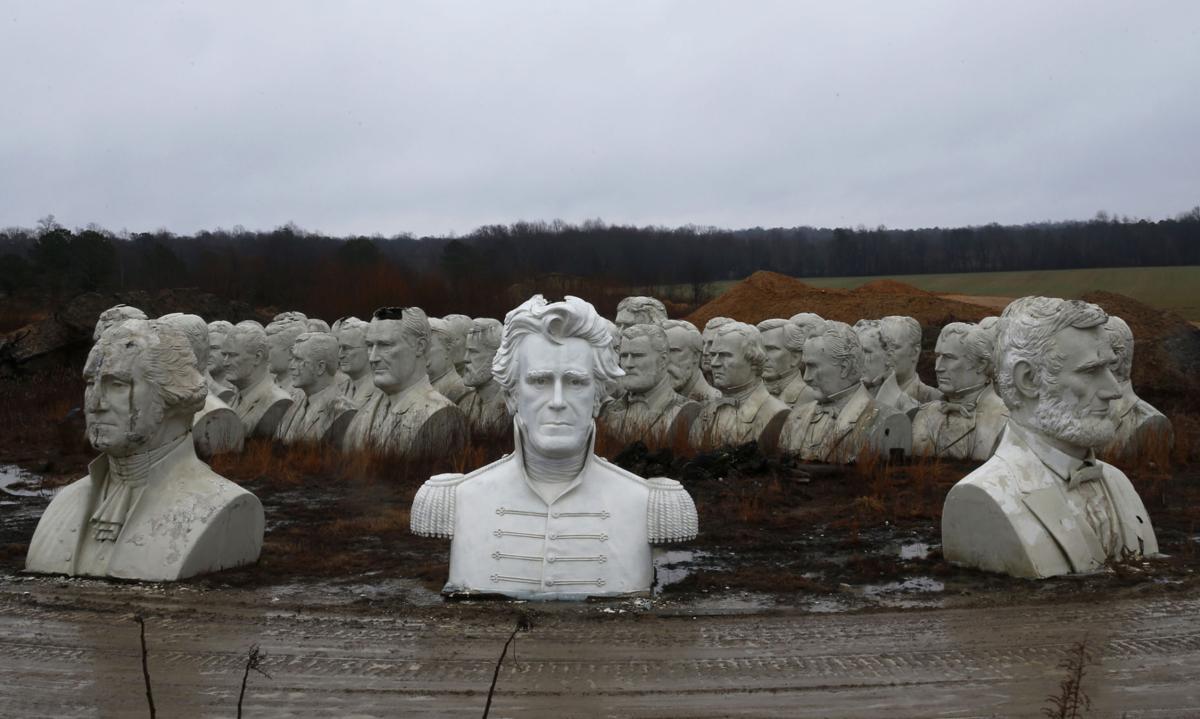 Owner hoping for new life for Presidents Park busts in Williamsburg