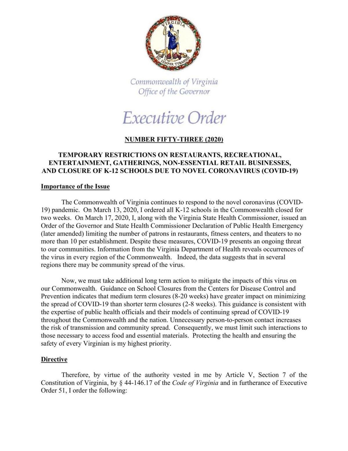 Executive Order / A copy of Gov. Mills' Executive Order / So what