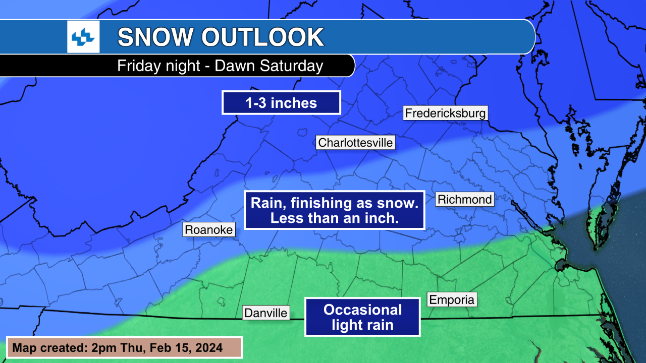 Some Friday night snow and a chilly weekend