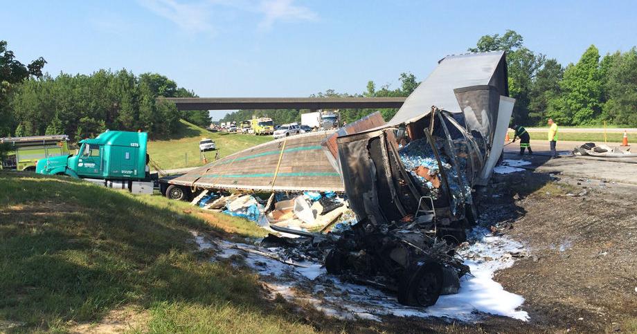 Two tractor-trailer drivers survive fiery crash on I-295