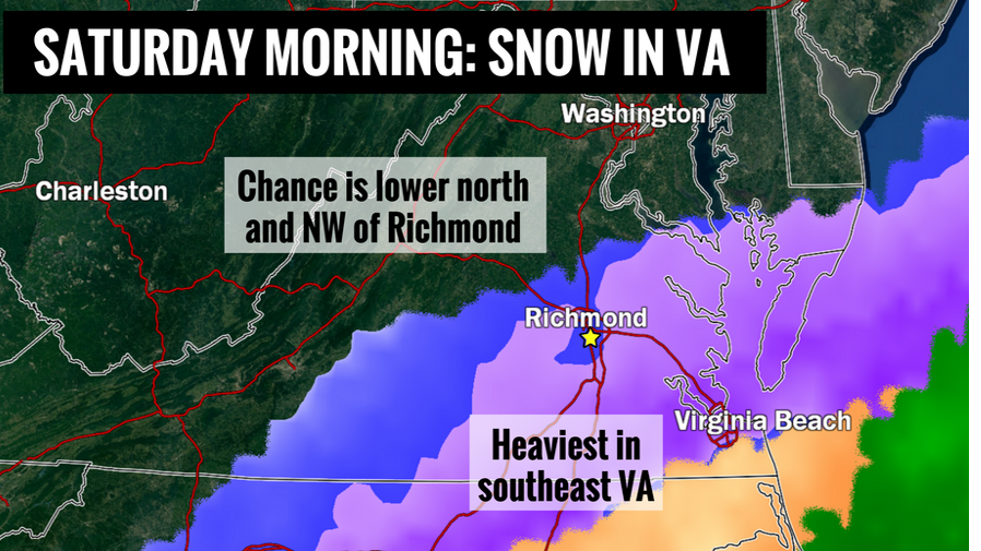 At least 2 inches of snow probable for Richmond area; TriCities