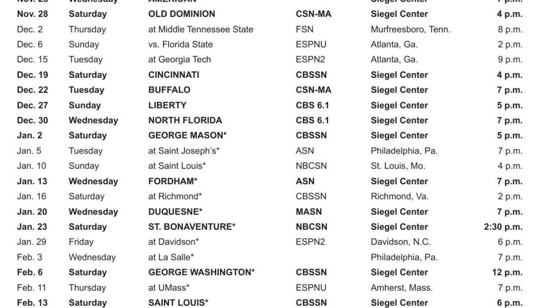 VCU 2015 16 Basketball Schedule Richmond VCU 2015 16 Basketball Schedule Richmond