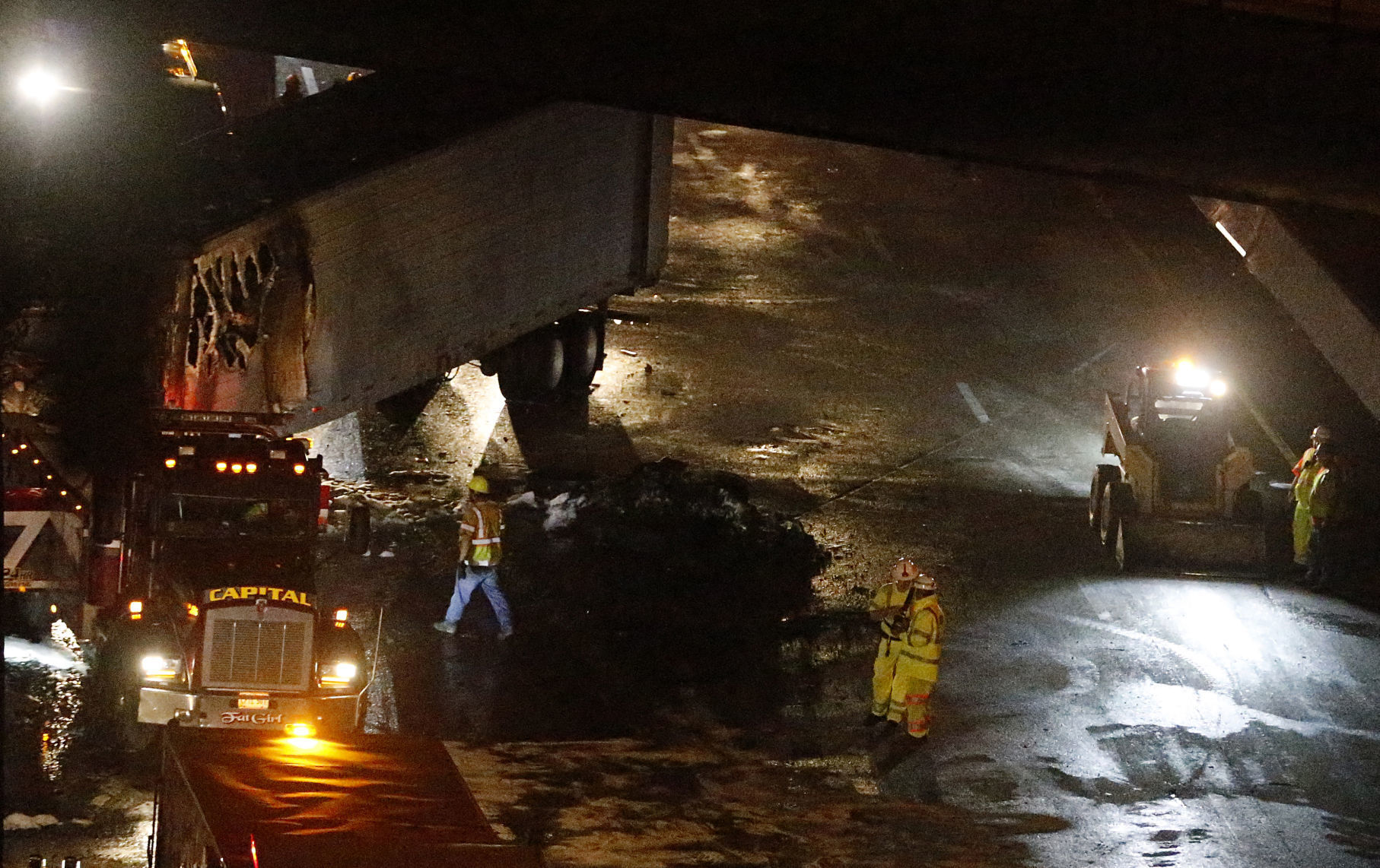 PHOTOS: Fiery Tractor Trailer Crash On I-95 Southbound At East Broad Street