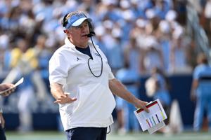 Sep 13, 2025; Chapel Hill, North Carolina, USA; North Carolina Tar Heels head coach Bill Belichick on the sidelines in the second quarter at Kenan Stadium. Mandatory Credit: Bob Donnan-Imagn Images