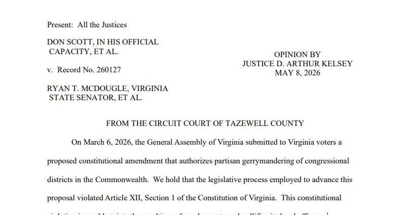 Read the Virginia Supreme Court's ruling on redistricting