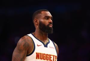 Mar 24, 2026; Phoenix, Arizona, USA; Denver Nuggets guard Tim Hardaway Jr. (10) against the Phoenix Suns at Mortgage Matchup Center. Mandatory Credit: Mark J. Rebilas-Imagn Images