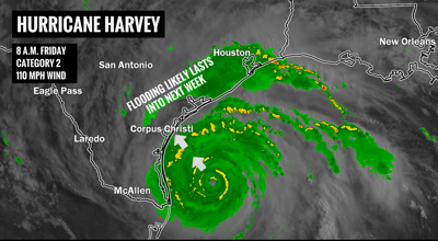 Update Hurricane Harvey Will Collide With Texas Tonight Widespread Floods Will Be The Result Weather Richmond Com
