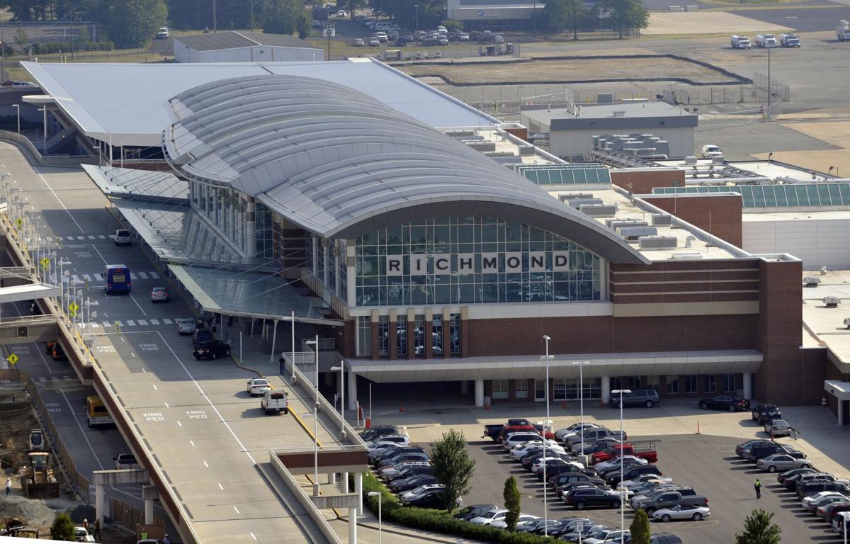 AERIAL view of the Richmond International Airport terminal.