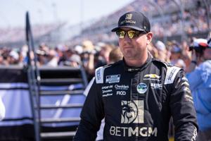 Mar 22, 2026; Darlington, South Carolina, USA; Richard Childress Racing Kyle Busch (8) comes out for the Goodyear 400 at Darlington Raceway.