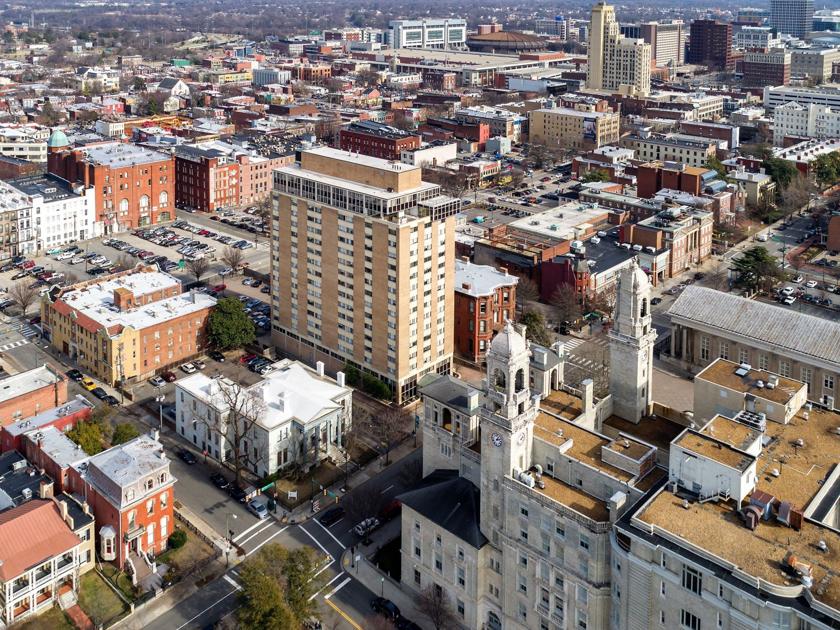 Two highrise residential buildings on Franklin Street in downtown