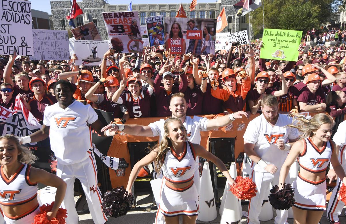 Fans line up early to see College GameDay at Virginia Tech Virginia