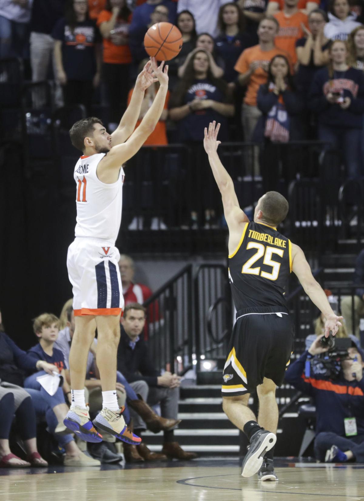 Jerome Scores 20 Points As No 5 Uva Defeats Towson 73 42 In