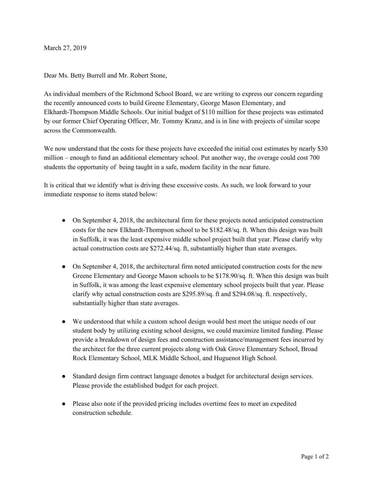 rps school construction cost letter richmond com letter costs