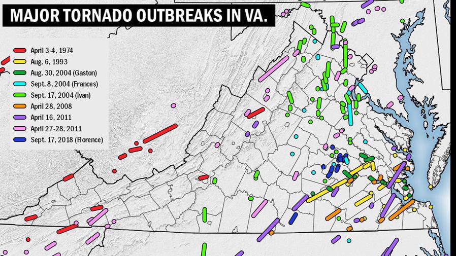 Virginia has seen more tornadoes in April than any other month