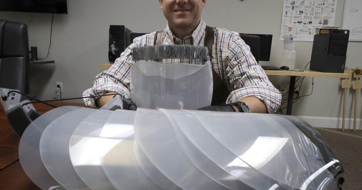 Volunteers at Build, RVA in Scott’s Addition are creating face shields