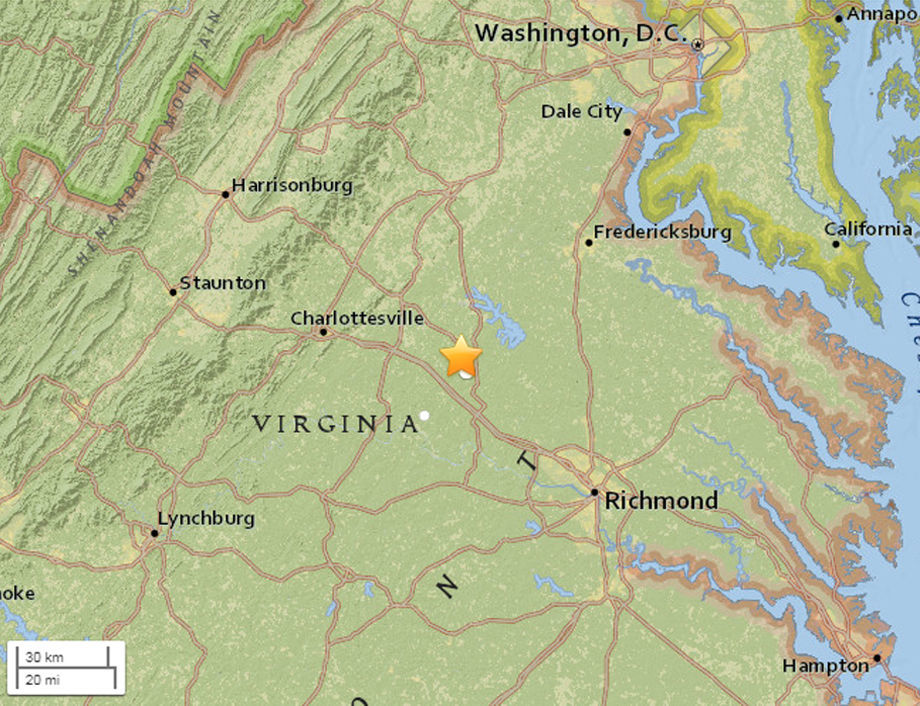 USGS Small earthquake detected in Louisa