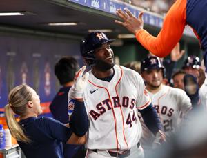 Yordan Alavarez leads the American League in home runs and RBIs through July 7.