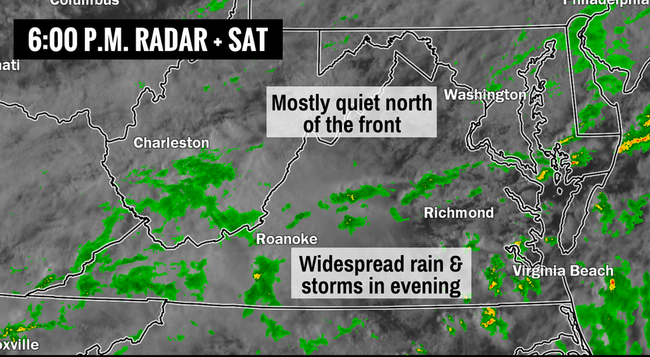 6 p.m. update Richmond still on for rain tonight, severe storm chance