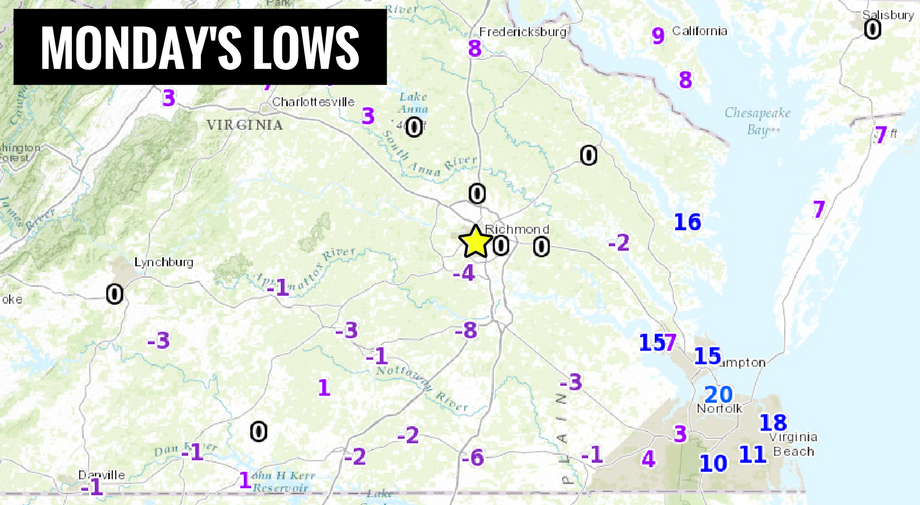 Snow set the stage for Richmond's coldest morning in 17 years
