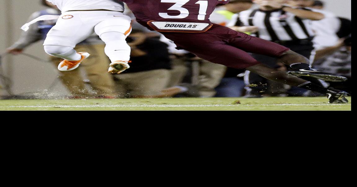 Virginia Tech senior Brandon Facyson plays with guts, in every sense