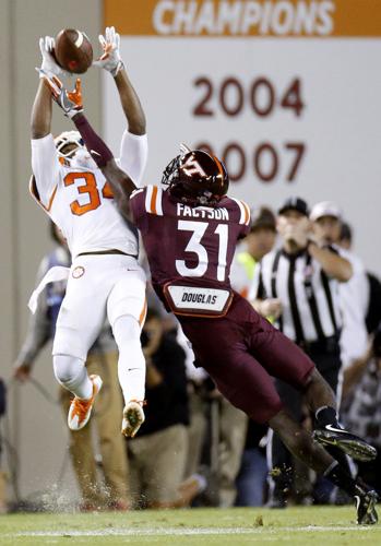 Virginia Tech senior Brandon Facyson plays with guts, in every sense