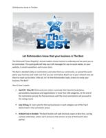 Business promotions guide to The Best
