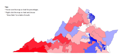 virginia senate districts vpap majority northam democrat ralph votes won five richmond republicans held