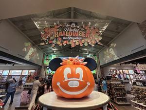 Halloween decor and merchandise is on sale at World of Disney store at Disney Springs.