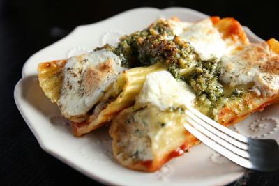 Saucy Cheesy Stuffed Manicotti With Coppa And Rustic Pesto Feast And Field Food Begins In The Field Richmond Com