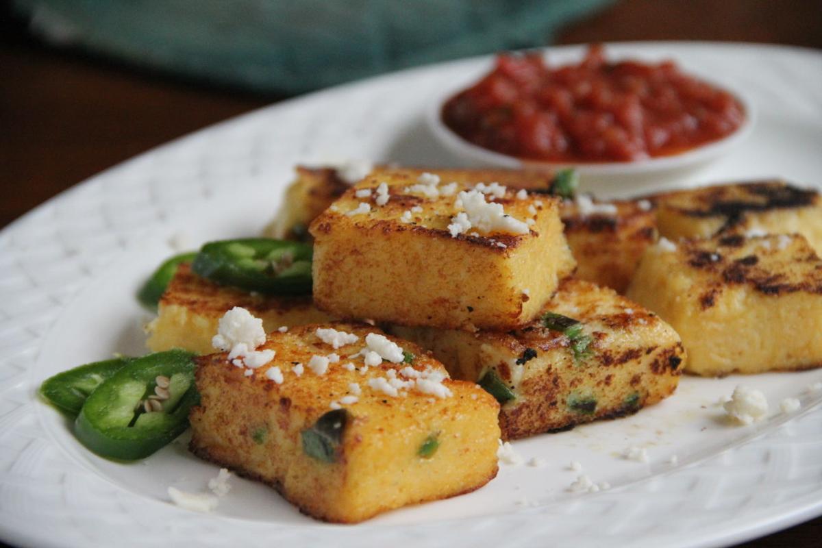 Recipe Crispy Polenta with Jalapenos and Queso Fresco