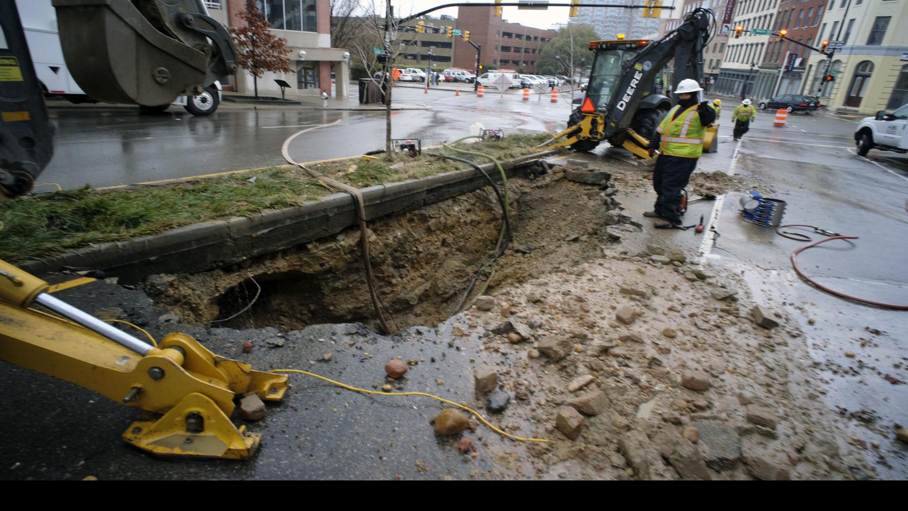 Water Main Rupture Forced Closure Of 14th Street At Main