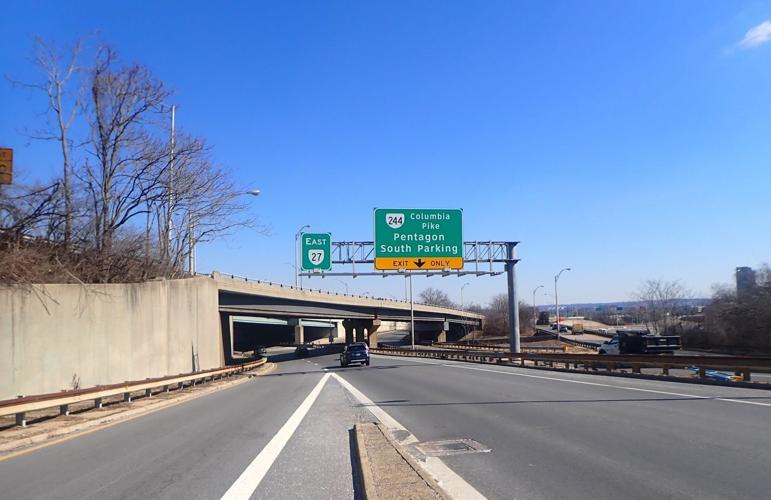 I-395 northbound Exit 8C bridge rehabilitation construction underway in Pentagon City