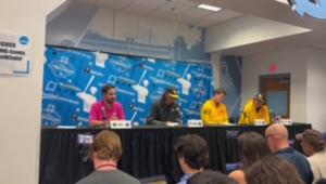 VCU's Sean Thompson, Jacob Lee, Patrick Steitz after 8-0 loss to North Carolina in Chapel Hill Regional