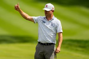 Zach Johnson reacts to the Kaulig Companies PGA Championship Final Round, July 12, 2026, at Firestone Country Club in Akron,
