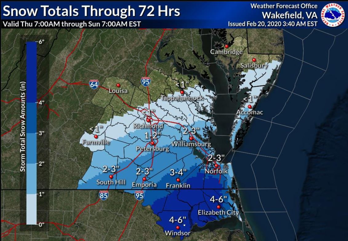 Snow Amounts Across Metro Richmond Could Range From Nothing To 2 Inches ...