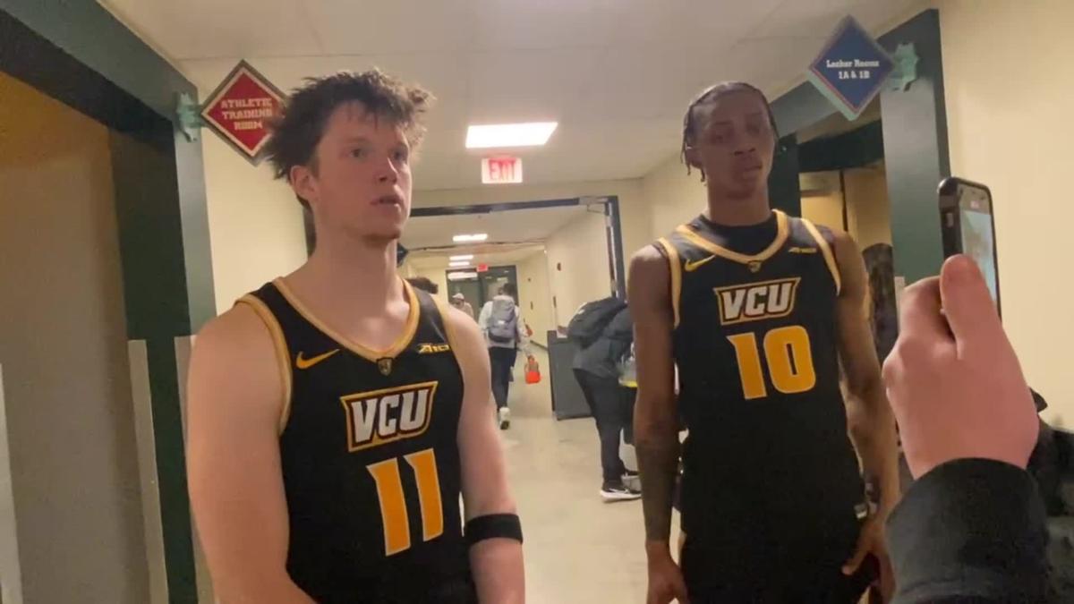 VCU basketball players Max Shulga, Tobi Lawal after 65-61 loss to Boise  State in ESPN Events Invitational