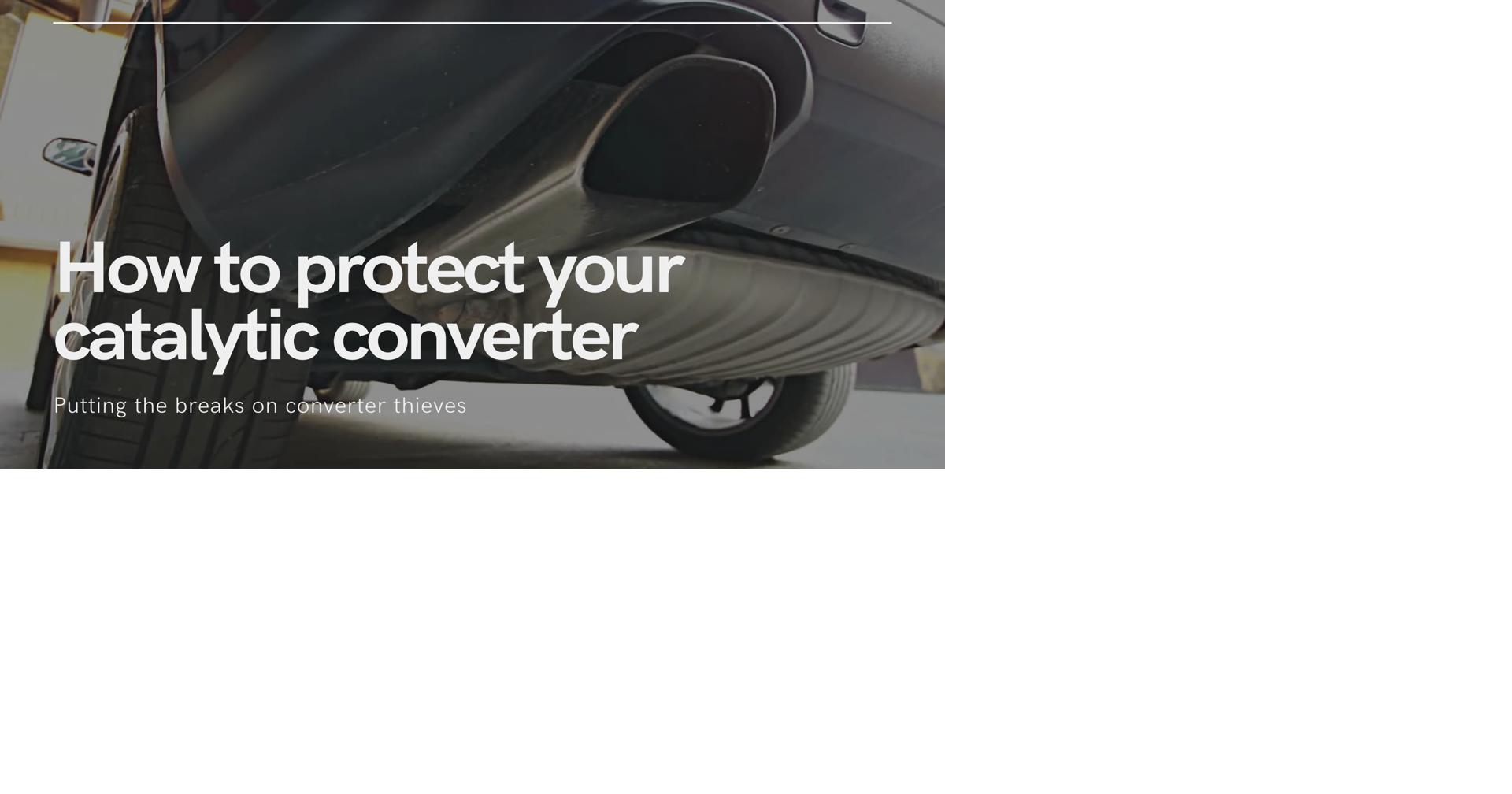How to protect your catalytic converter