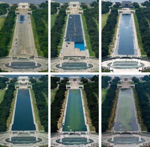 The paint is already peeling in Trump's renovated Washington Reflecting Pool