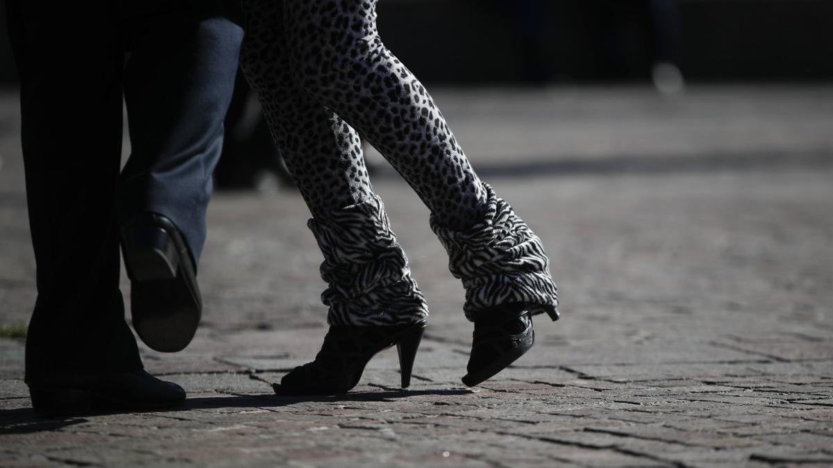 Closeup of dancing feet