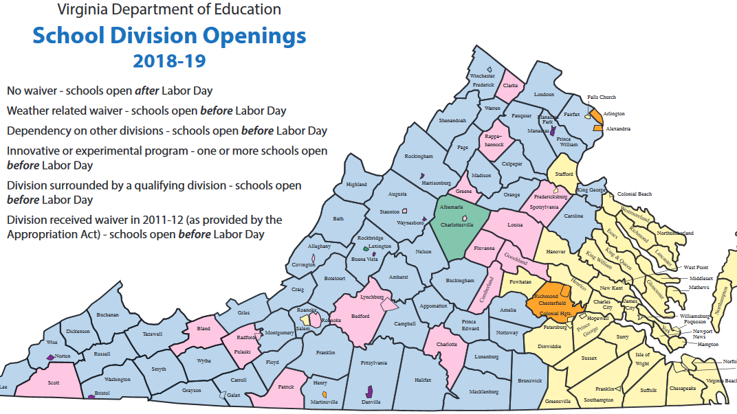 Virginia schools to start before Labor Day? It's close to happening
