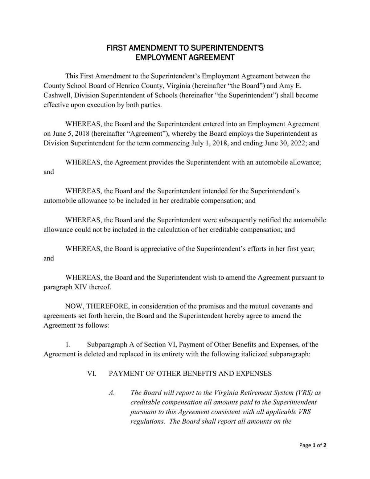 Addendum to contract Addendum to contract