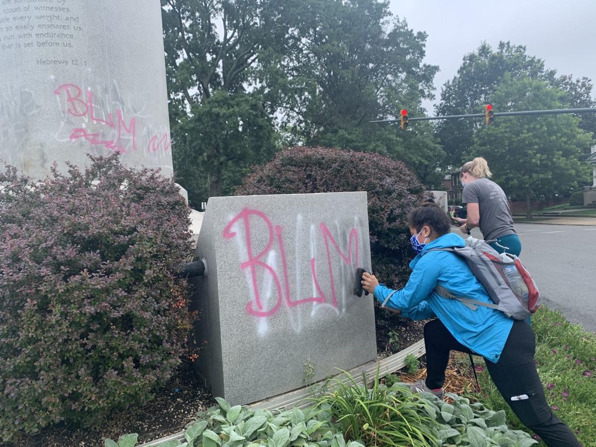 Watch Now Arthur Ashe Statue Vandalized With White Lives Matter