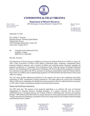 READ Virginia letter on proposed triumphal arch.