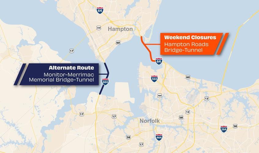 Series of HRBT full weekend directional closures planned in October for repaving